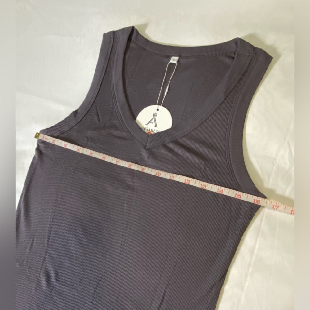 NWT Anrabess V-Neck Ribbed Knit Tank Top - Picture 9 of 16